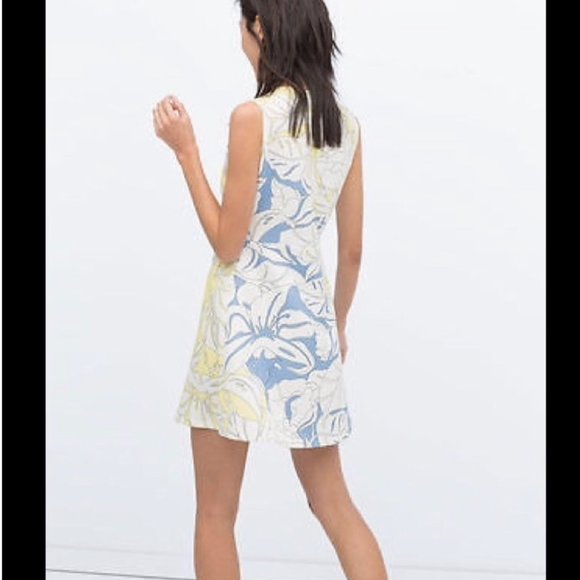 ZARA TROPICAL FLORAL PRINT DRESS - Picture 9 of 9